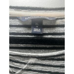 Lands End Womens Plus Size Pullover Long Sleeve Navy & White Striped Size 18